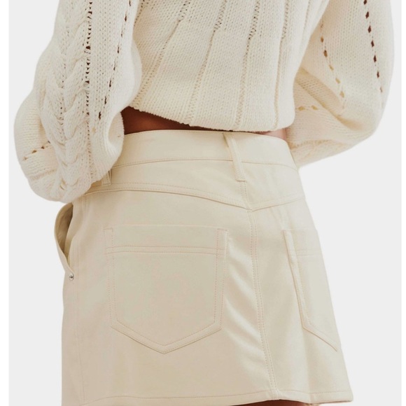 Free People vegan leather mini skirt with Asymmetrical Wrap Design - Picture 3 of 9